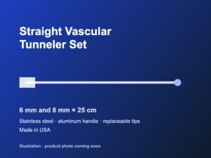 Straight vascular tunneler set, 6 mm and 8 mm × 25 cm (illustration)